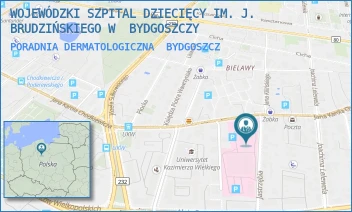 PORADNIA DERMATOLOGICZNA - WOJEWÓDZKI SZPITAL DZIECIĘCY IM. J. BRUDZIŃSKIEGO W  BYDGOSZCZY - CHODKIEWICZA 44,  BYDGOSZCZ