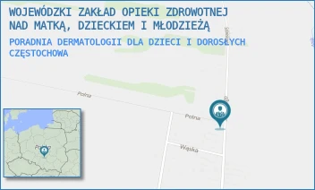 PORADNIA DERMATOLOGII DLA DZIECI I DOROSŁYCH - WOJEWÓDZKI ZAKŁAD OPIEKI ZDROWOTNEJ NAD MATKĄ, DZIECKIEM I MŁODZIEŻĄ - UL. SOBIESKIEGO 7A,  CZĘSTOCHOWA