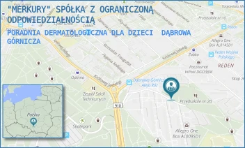 PORADNIA DERMATOLOGICZNA DLA DZIECI - "MERKURY" SPÓŁKA Z OGRANICZONĄ ODPOWIEDZIALNOŚCIĄ - UL. KAROLA ADAMIECKIEGO 13,  DĄBROWA GÓRNICZA
